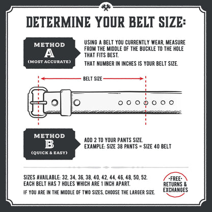 Main Street Forge All American Leather Belt | Made in USA Men's Belt | Mens Belts | Heavy Duty Work | EDC