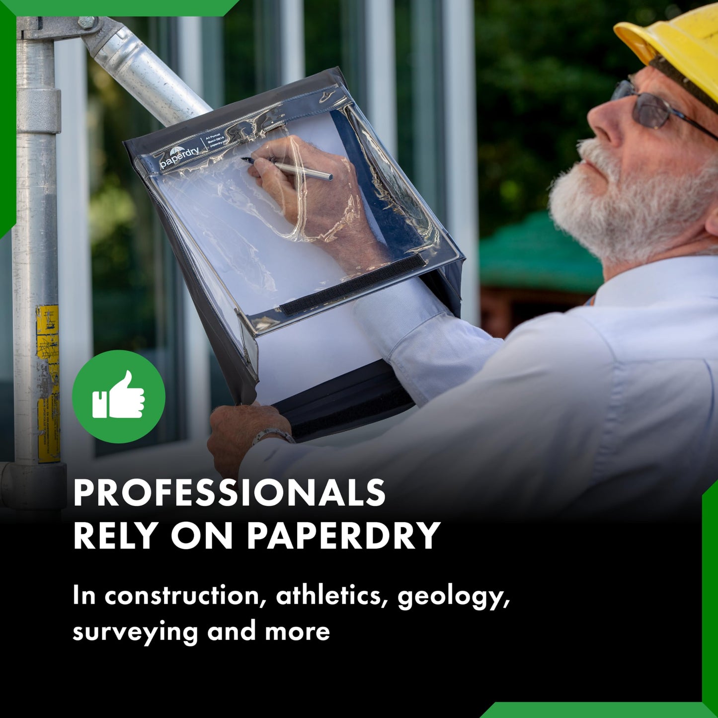 Waterproof Clipboard A4 Portrait by Paperdry, Black, Superior PVC Plastic with Cold Protection, Outdoor Covered Clip Board with Storage, A4 Waterproof Document Holder