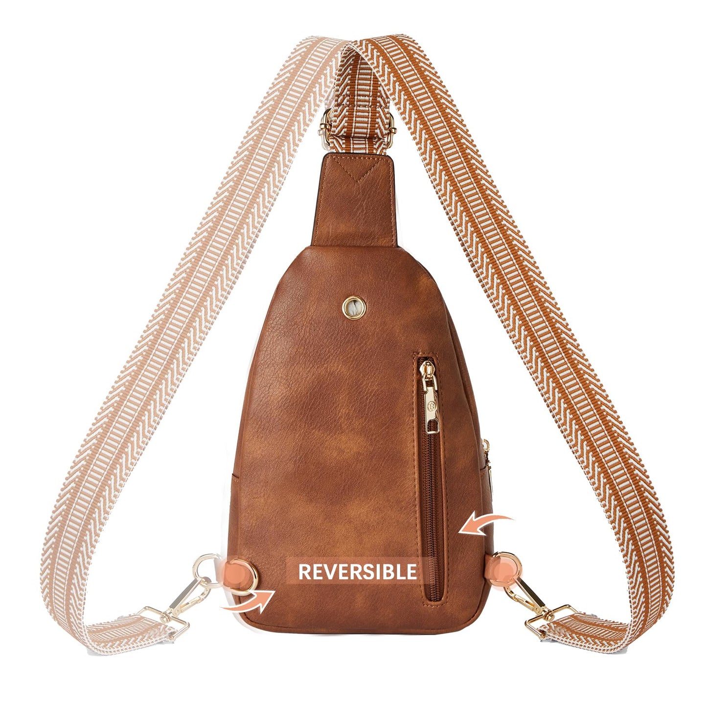 BOSTANTEN Small Sling Bag for Women - Leather Crossbody Fanny Pack for Travel, Brown