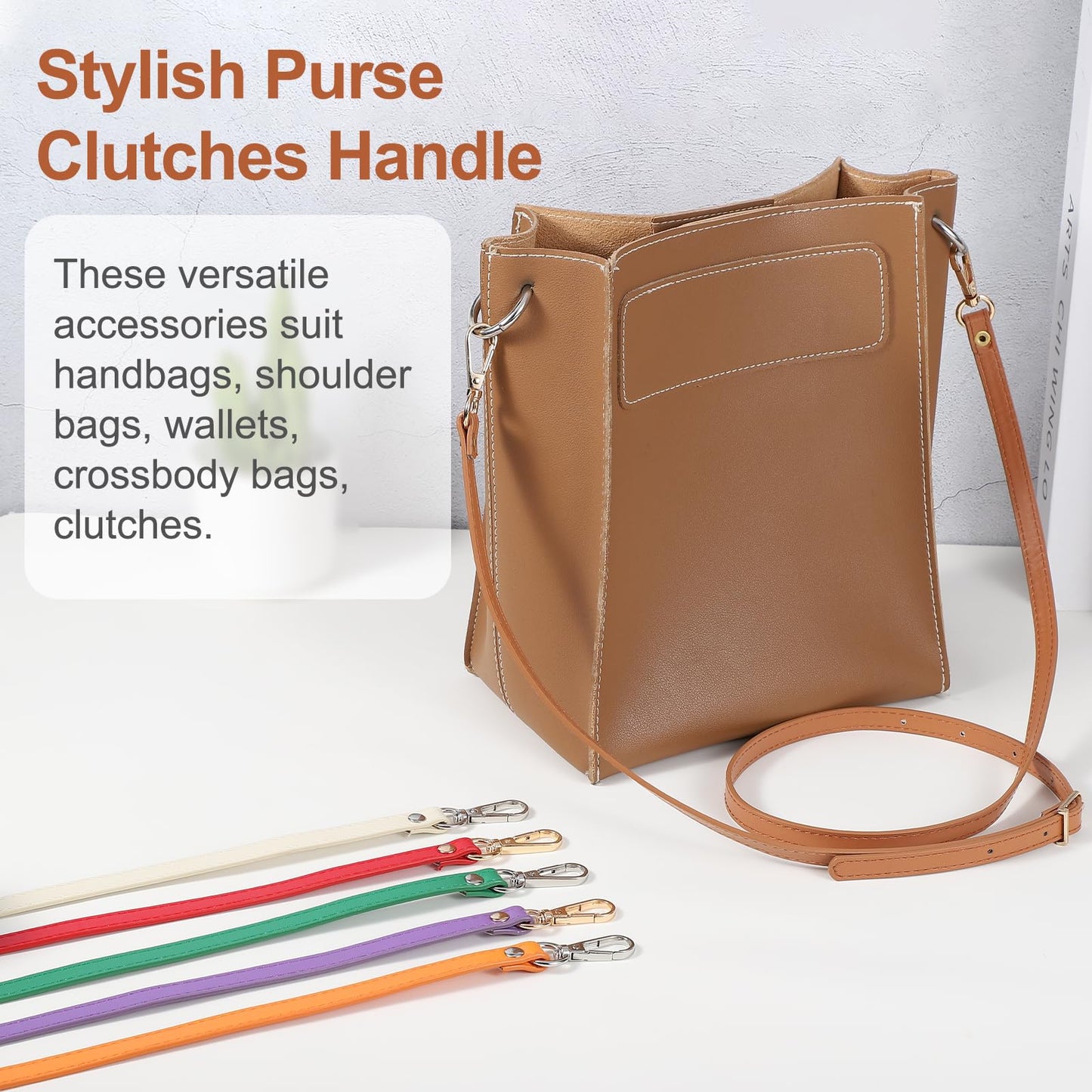 PATIKIL Leather Purse Strap Replacement, 47" PU Adjustable Shoulder Crossbody Replacement Strap with Gold Hardware for Handbags Shoulder Bag, Beige