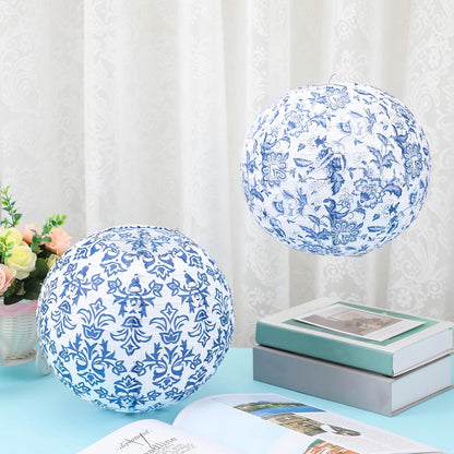 Retisee 12 Pcs 10 Inch Hanging Paper Lanterns Party Decorations Pastel Classroom Decor for Birthday Back to School Party Decoration for Classrooms Wedding Birthday Ceilings(Blue,Porcelain)