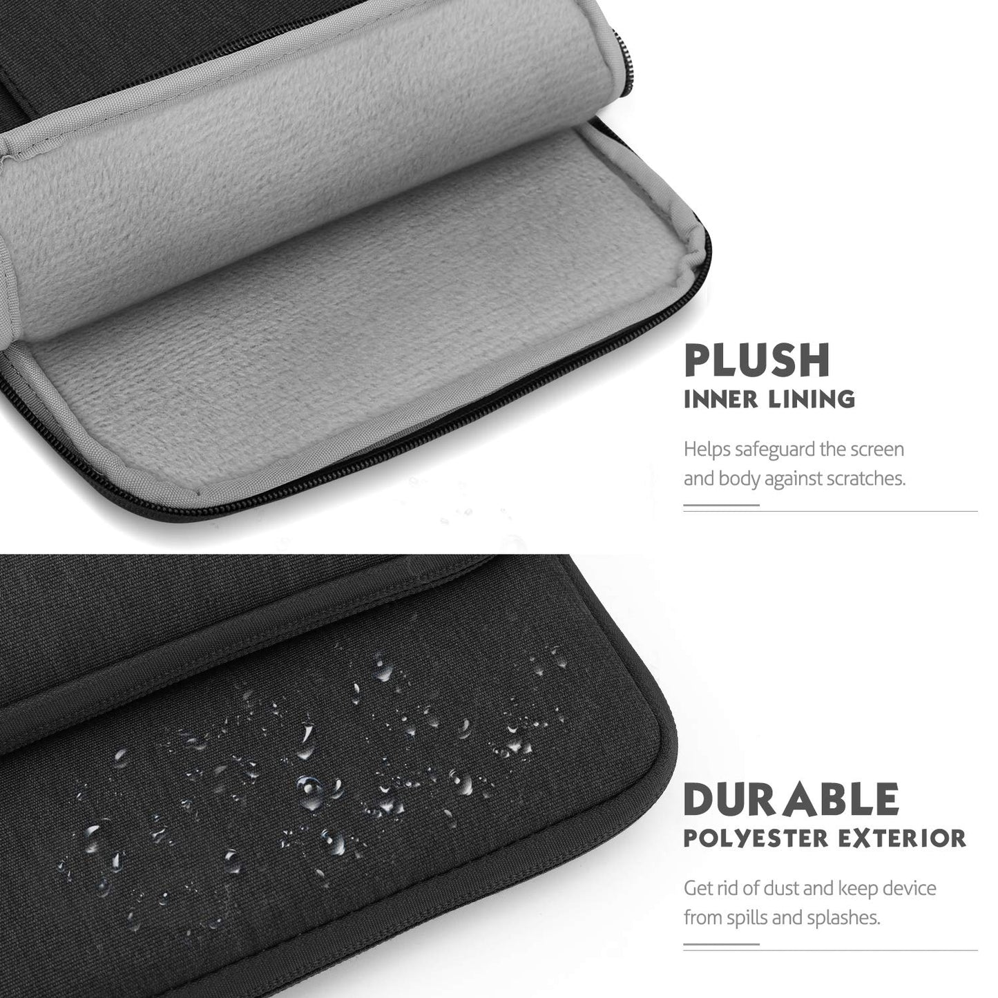 MoKo 9-11 Inch Tablet Sleeve Bag Carrying Case with Storage Pockets Fits New 11-inch iPad Air M4 2026/iPad Pro M5, iPad Pro/A16 11, iPad Air 5/4th 10.9, iPad 9/8th 10.2, Tab S8/S9 11,Black & Gray