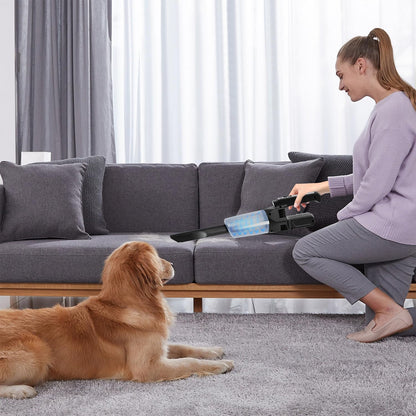 RSAOENF Handheld Vacuum Cordless Car Vacuum Cleaner with LED Light, High Power Suction, Portable Lightweight Rechargeable Hand Vacuum for Car, Home, Pet, Office