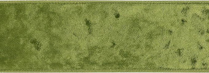 MEEDEE Moss Green Velvet Wired Ribbon 2.5 Inch - 10 Yards Crushed Velvet Christmas Ribbon for Tree Decoration, Wreath Supplies, Crafts Bow Making