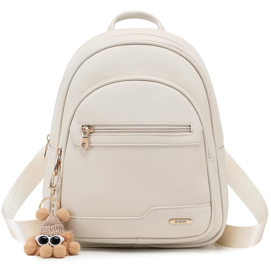 BAGOK Mini Leather Backpack Purse for Women, Small Backpack Purse with Cartoon Charm, Cute Fashion Bag for Girls