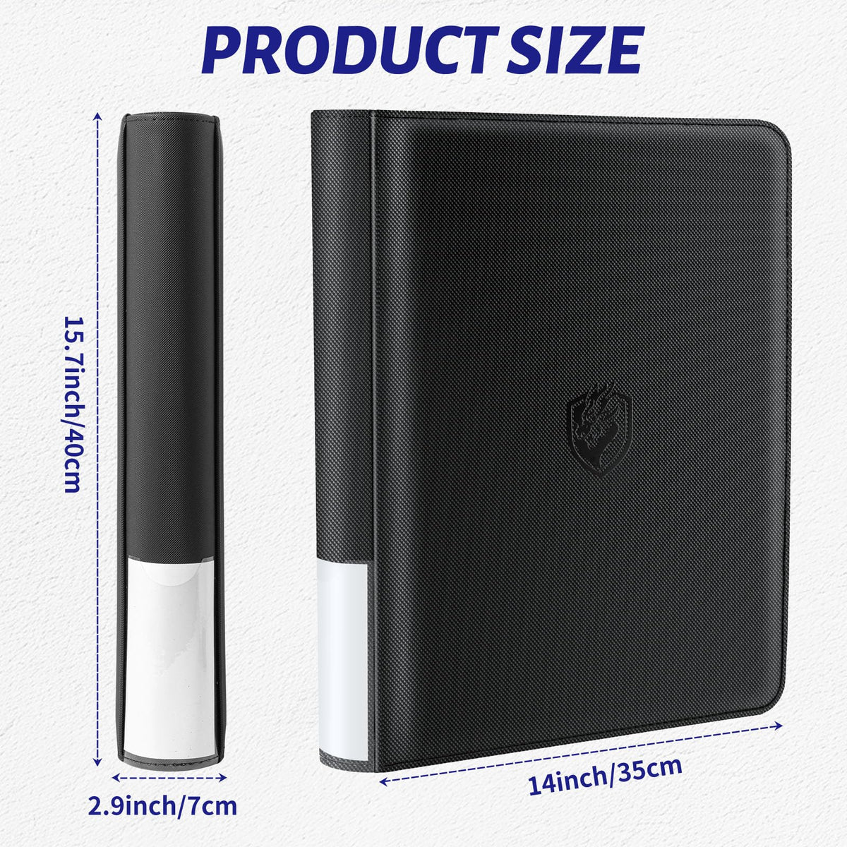 TRUGQ Toploader Binder Holds 324 Toploaders - 20 Toploaders|Waterproof PU Leather + Anti-Yellowing PP Inserts | Ridge Tab Sorting Portable top loader binder for cards(For Sports/Game Cards)