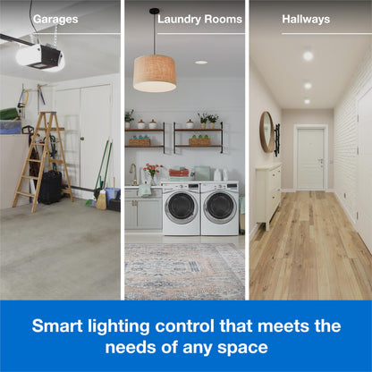 Lutron Caseta Smart Switch 3-Way Kit, with Pico Remote, Wallplate, Wall Bracket for LED Lights and Fans, 5 Amp, Neutral Required, P-PKG1WS-WH