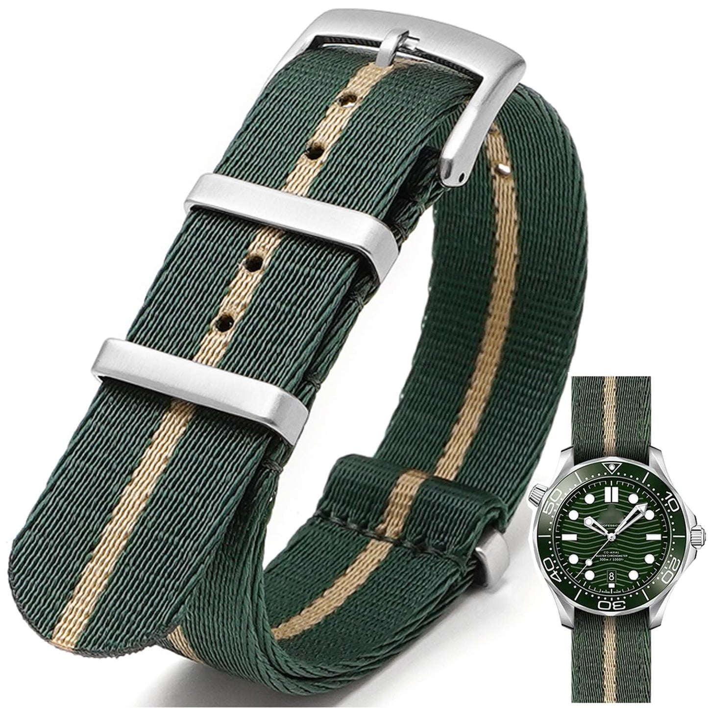 Nizonlaie Military Ballistic Nylon Watch Band Heavy Buckle 18mm 20mm 22mm 24mm Thick G10 Premium Nylon Watch Bands Smart Watch Replacement Band Strap for Men Women