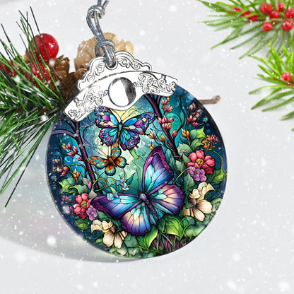 Jocidea Butterfly Christmas Ornament for Tree, Holiday Decor, Gifts for Butterfly Lovers