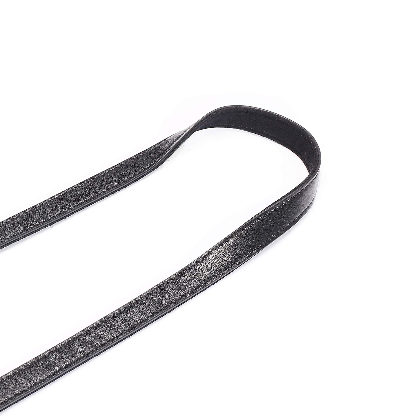 CANPIS CP008 Leather Camera Shoulder Neck Strap compatible with Canon Nikon Leica Fuji Sony Olympus etc. Black Color, Adjustable Length, Slim with Flocking Comfortable Pad