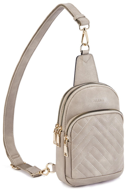 Telena Crossbody Sling Bags for Women, PU Leather Fanny Packs Cross Body Bag for Woman