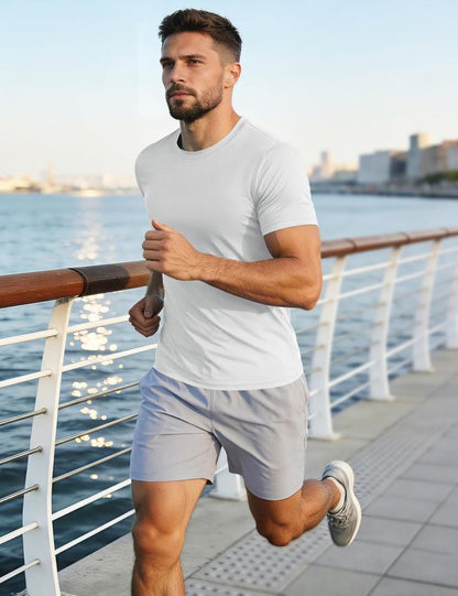 Men's UPF 50+ Quick Dry Athletic T-Shirt - Short Sleeve Workout & Swim Tee