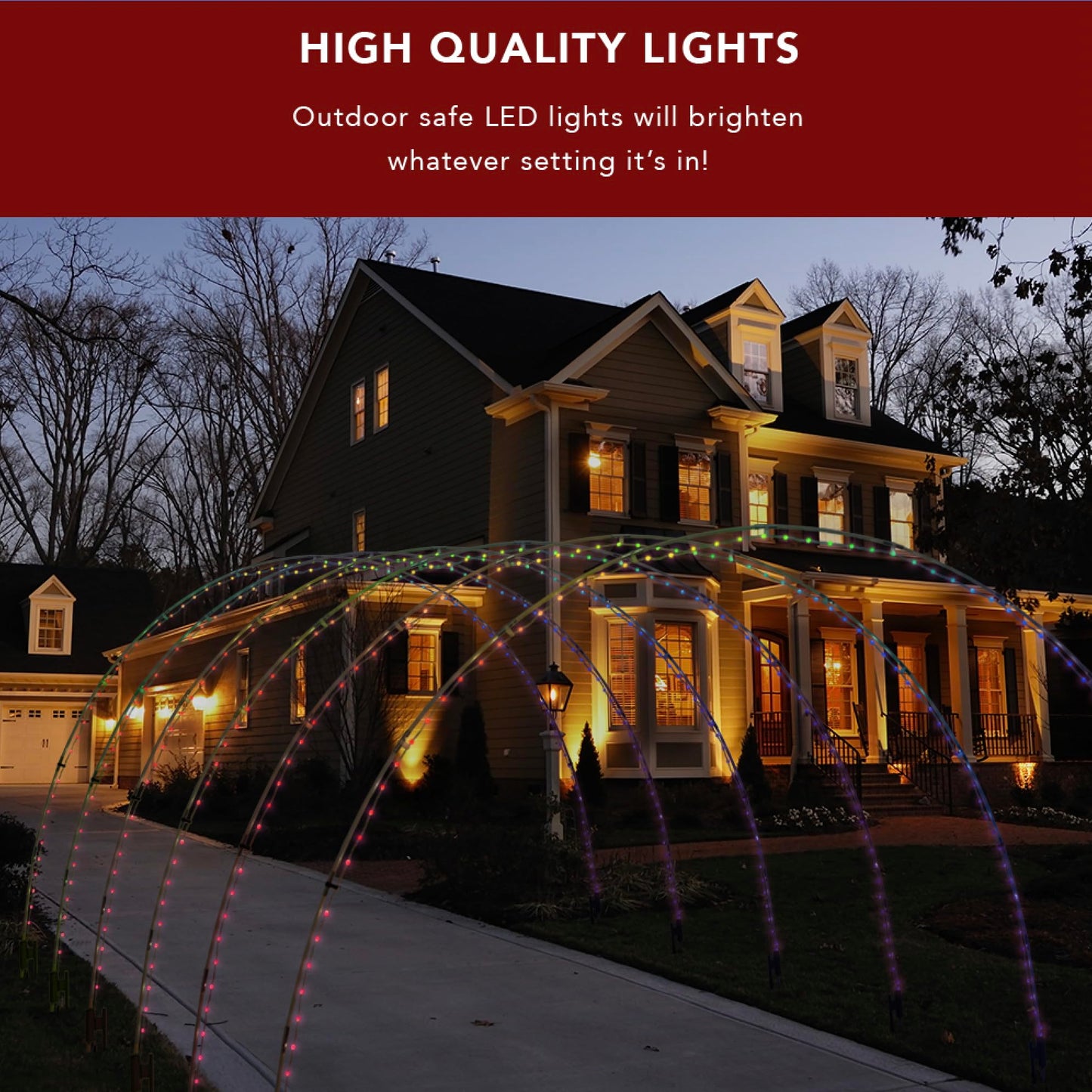Stephan Roberts 3 Pack Light Arch, for Holiday Christmas Wedding, Outdoor Decoration, Simple & Easy Assembly, Customizable & Reusable, Doorway Pathway Yard Backdrop Decor (Light Arch, 2)