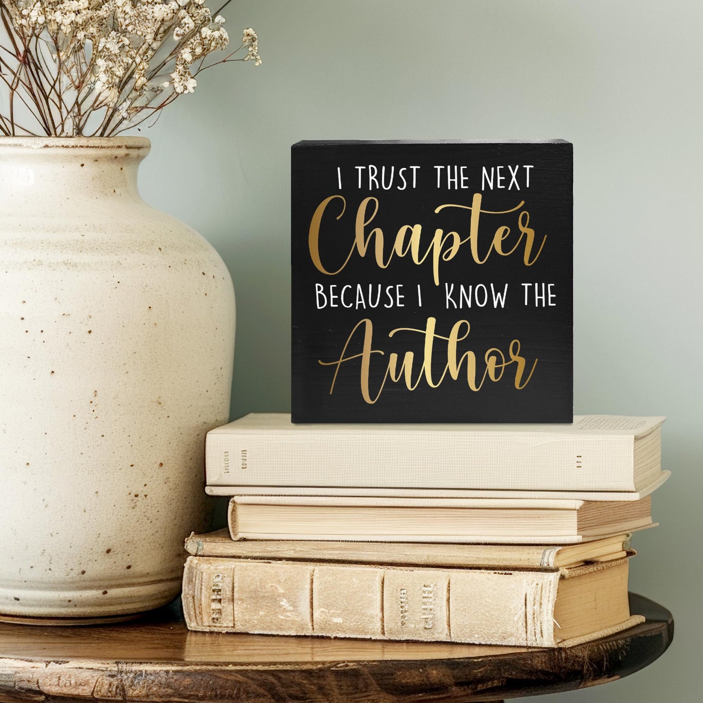 Graduation Quote Wood Box Sign I Trust The Next Chapter Wooden Box Block Sign Rustic Home Shelf Wall Decoration Grad Gift Inspirational Graduation Christmas Gift 5x5 C26
