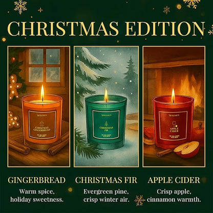 Christmas Gingerbread Candle, 10oz Soy Scented Candle for Home, Christmas Birthday & Holiday Gifts for Women & Men, Long Lasting 50+ Hour Clean Non-Toxic Burn, Elegant Winter & Christmas Home Decor