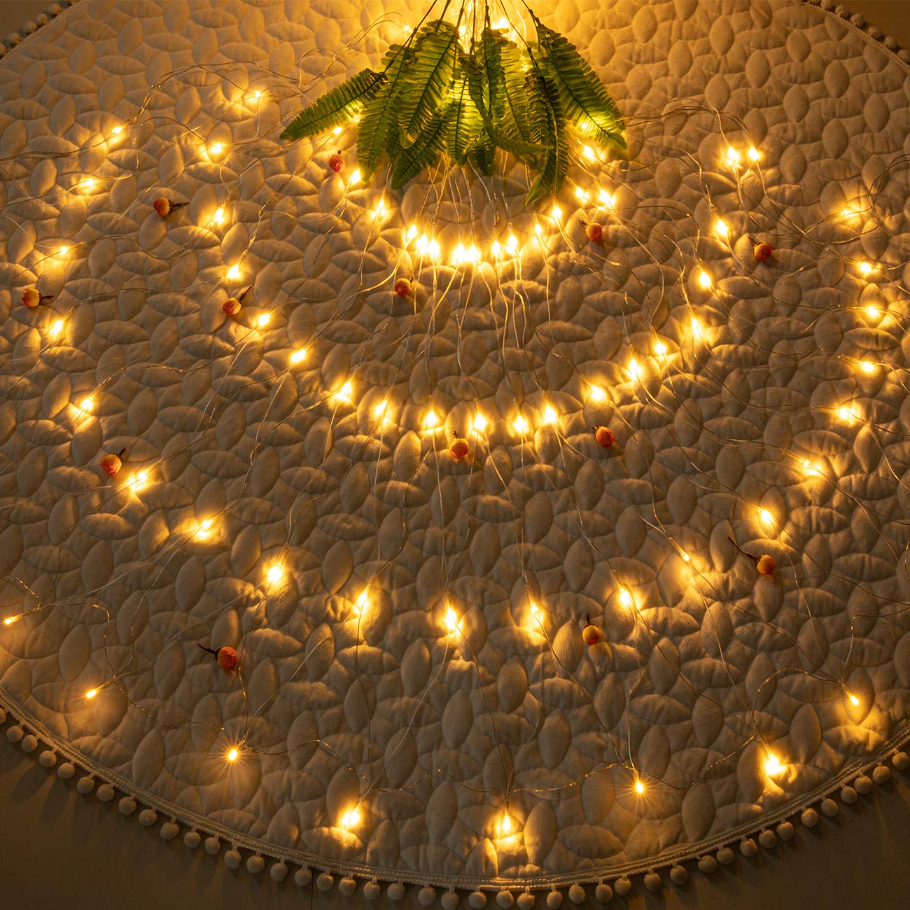 AWQ 200 LED 9.8ft x 6.6ft String Lights Net Mesh Christmas Lights 8 Modes for Christmas Wedding Party Home Garden Lawn Bushes Indoor Outdoor Decor (9.8ft x 6.6ft, Warm White)