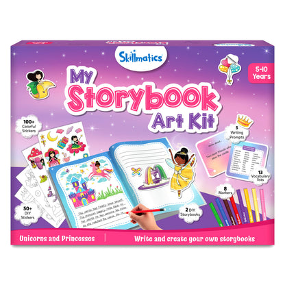 Skillmatics Storybook Art Kit - Create Fairytale Stories, DIY Craft & Writing Kit with 300+ Stickers, Scrapbooking & Journal Activity, Gifts for Kids Ages 5, 6, 7, 8, 9, 10