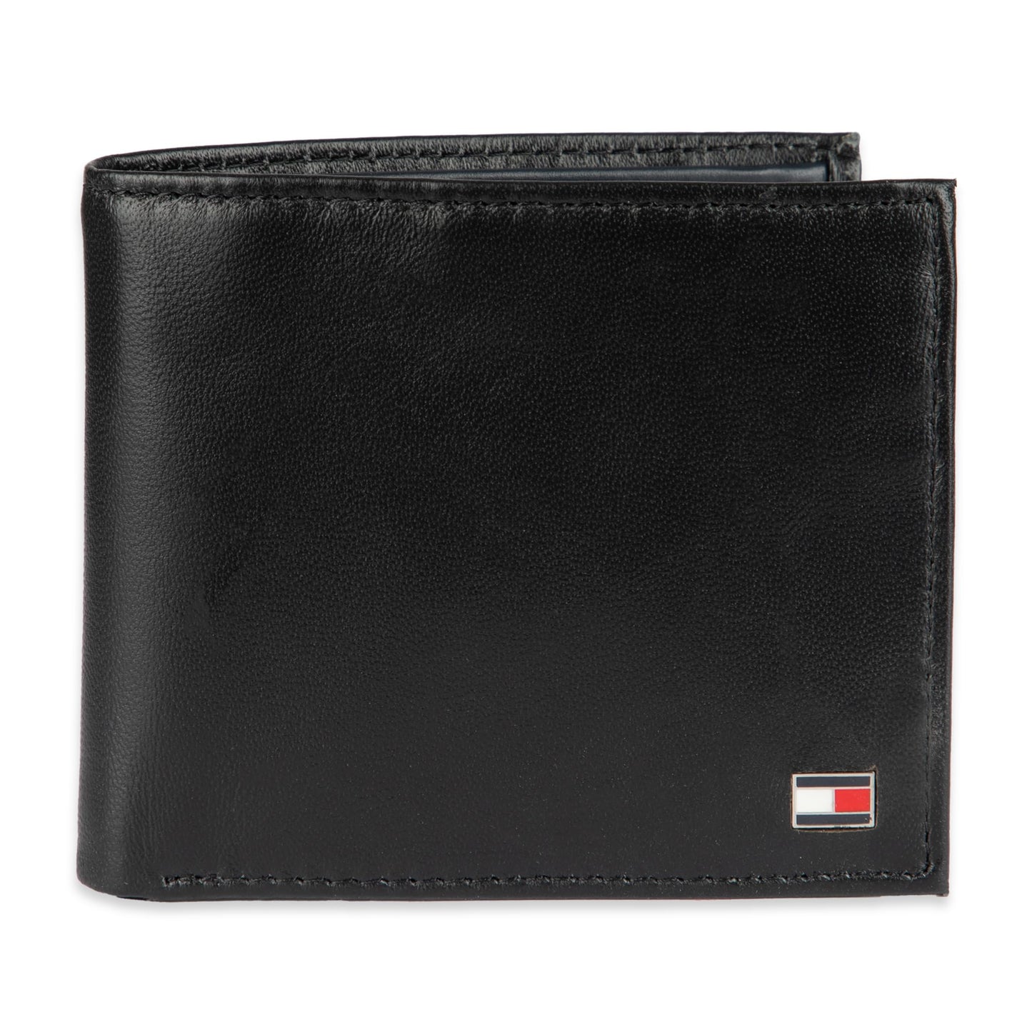 Tommy Hilfiger mens Slim Leather Passcase Wallet With Removable ID Window Oxford Black