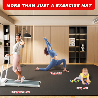 Cheete Extra Large Exercise Mat 6'x4'/7'x5'/6'x8'/6'x9'/6'x10'/6'x12'（7mm）, Gym Flooring for Home Gym,Thick Exercise Mats for Home Workout,Non-Slip,Extra Durable,High-Density Gym Mats for Jump Rope,Cardio