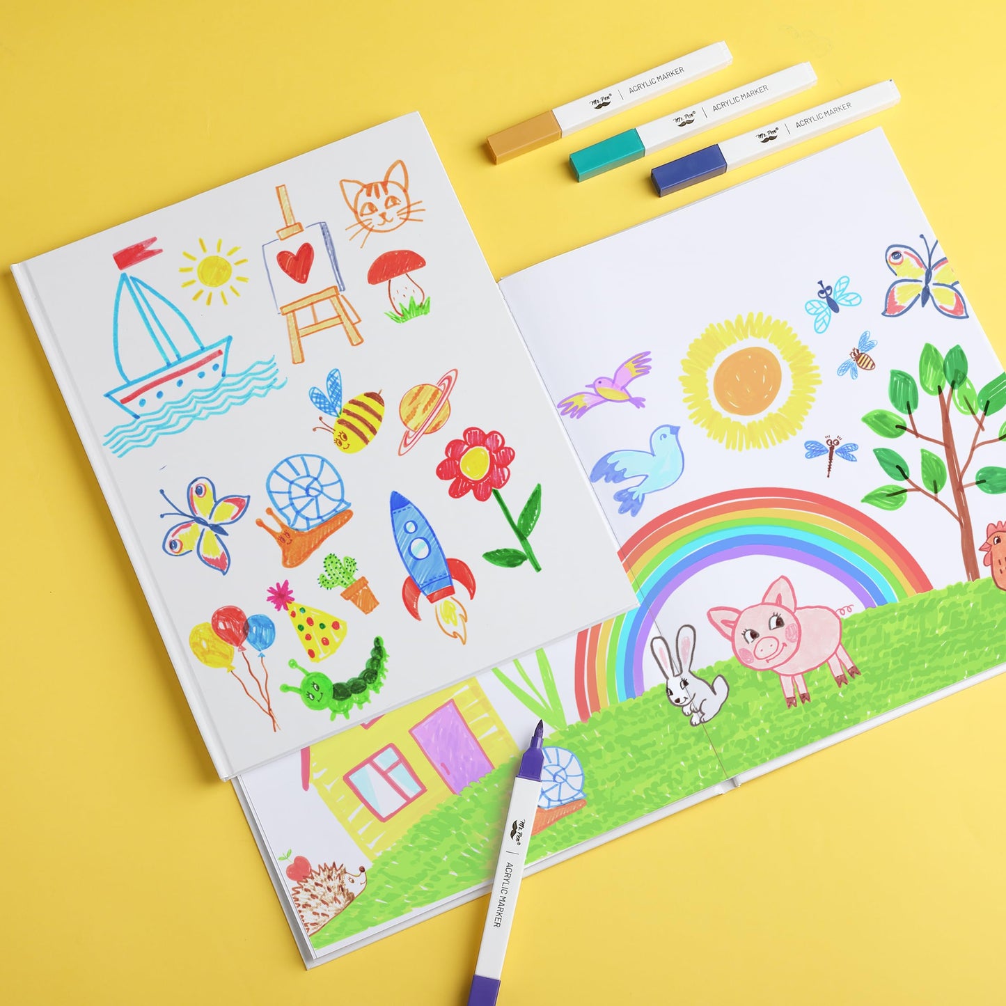 Mr. Pen- Blank Hardcover Books, 8.5 x 11 Inches, 40 Pages, 3 Pack, Blank Notebooks for Kids, Notebooks for Kids