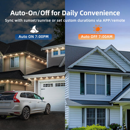 MaweMe 150FT Permanent Outdoor Lights for House,RGB LED Eaves Lights with IP67 Waterprooff, Smart App Remote Control, Music Sync, for Christmas,Daily & Holiday Party Decor