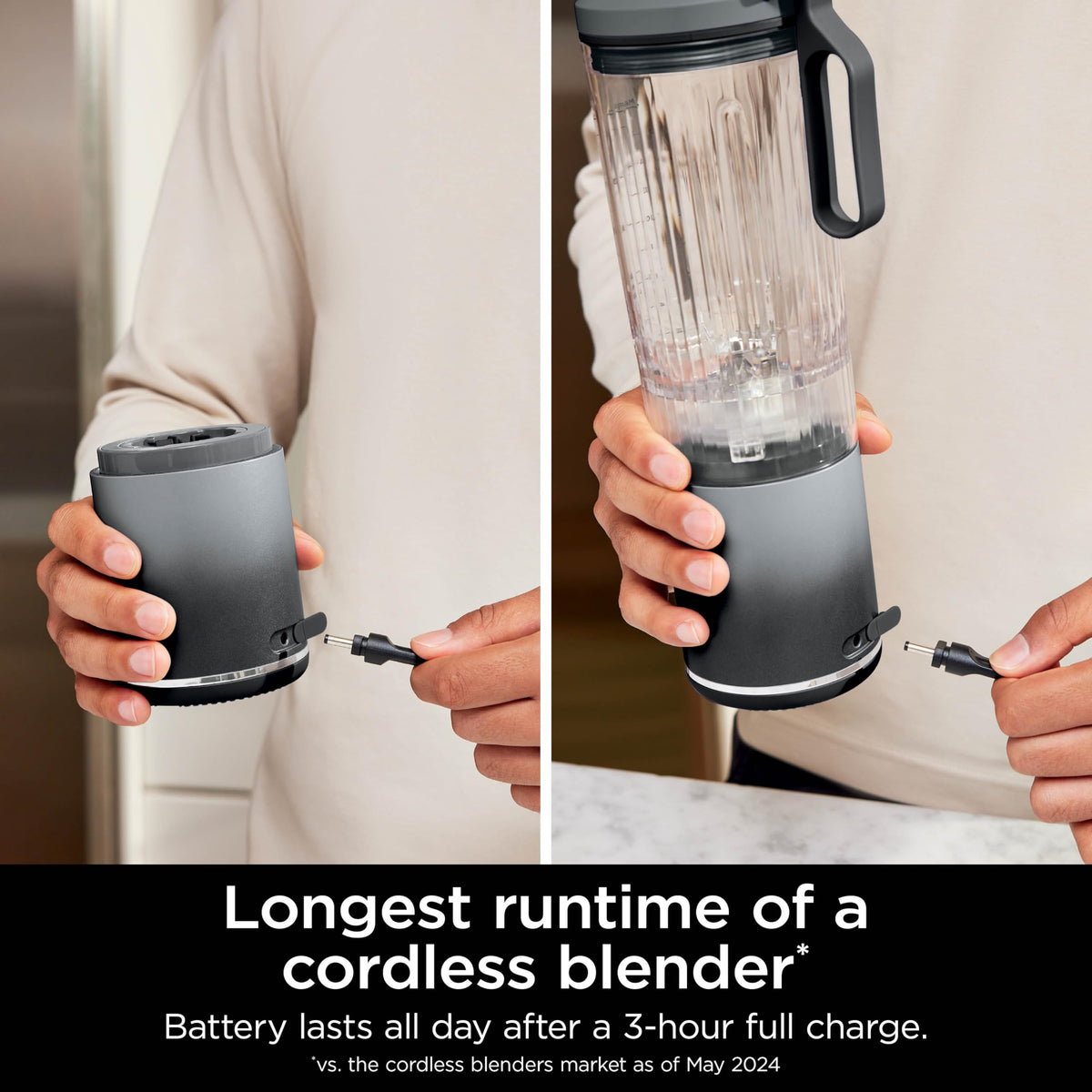 Ninja Blast Max, Portable Blender + Twist & Go, Personal Smoothie, Blend, Ice Crush, 3 Programs, Cordless, 22 oz removable Vessel, Dishwasher Safe, Leakproof, Navy, BC251NV