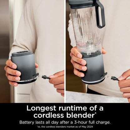 Ninja Blast Max, Portable Blender + Twist & Go, Personal Smoothie, Blend, Ice Crush, 3 Programs, Cordless, 22 oz removable Vessel, Dishwasher Safe, Leakproof, Navy, BC251NV