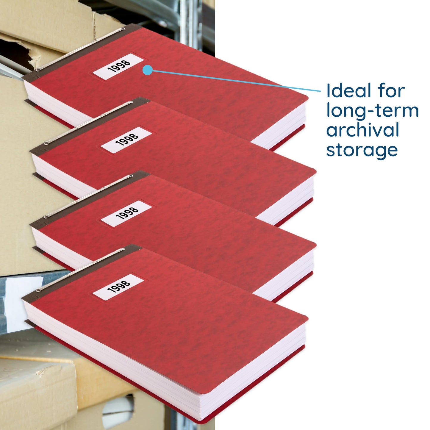 Blue Summit 10 Pressboard Report Covers with Fasteners, 11x17 Folder for Blueprints, 11x17 Portfolio Binder, 3” Capacity, Red, 10 Pack