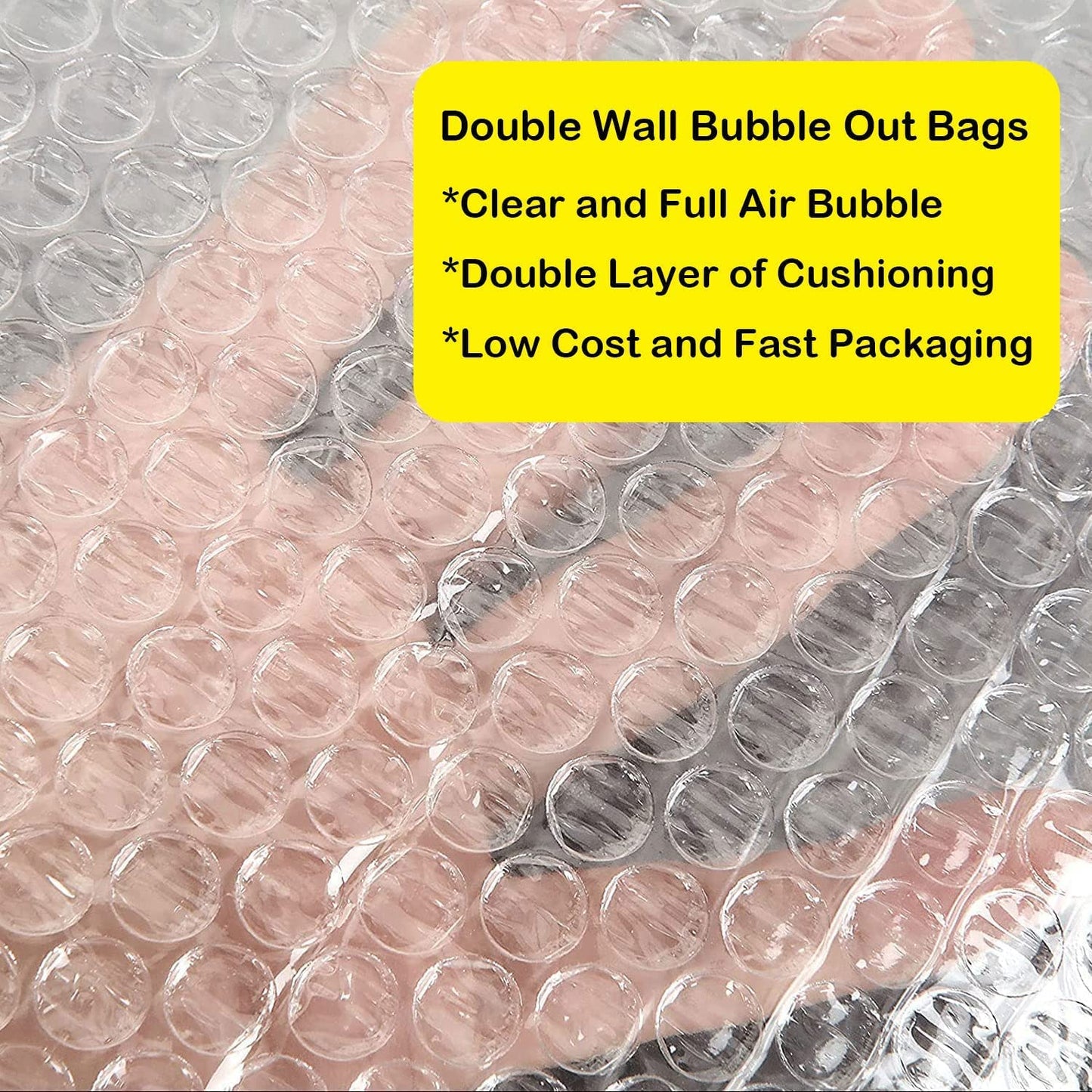50PCS Clear Bubble Out Bag 12" x 16", Large Bubble Pouches Bags, Double Wall Shockproof Bubble Pouch Wrap Bag, Cushioning Protective Storage Bags for Moving, Shipping, Packing and Storage