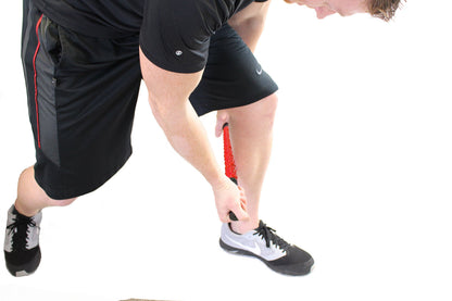 The Muscle Roller Stick, Massage for Legs | Great Gifts for Runners Men/Women, Athletes, Exercise - Shin Splints, Trigger Point - Red Elite Hard, 17"