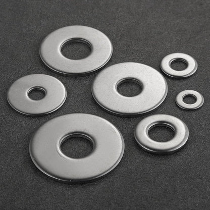 Wensilon (130Pcs)#12x1 Stainless Steel 304 Metal Flat washers for Screws and Bolts, Suitable for Factory Maintenance, Kitchen, Store and Outdoor Construction