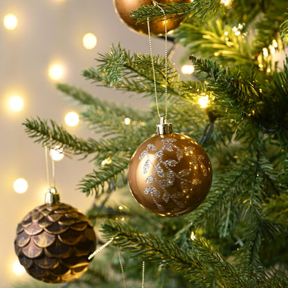 Valery Madelyn Christmas Ornaments Set, 9ct 2.76 Inches Brown Copper Gold Shatterproof Christmas Tree Decorations, Woodland Bronze Hanging Ball Bulk for Xmas Holiday Party Decor