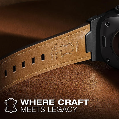 Leather bands Compatible With Apple Watch Ultra Band 49mm 46mm 45mm 44mm 42mm, Superior Genuine Leather Rugged Metal Connector Durable Strap for Men iWatch Ultra3 2 1,Series 11 10 9 8 7 6 5 4 3 SE3 SE