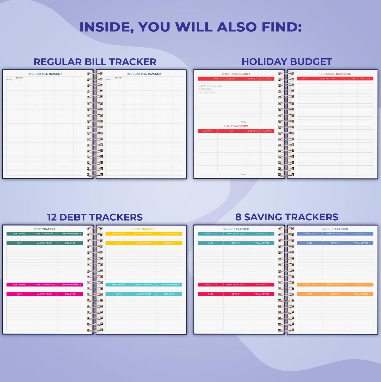 Clever Fox Budget Planner & Monthly Bill Organizer With Pockets. Expense Tracker, Budgeting Journal & Financial Book. Large, 8x9.5" (Dark Blue)