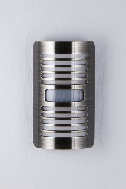 GE Enbrighten LED Motion Sensor Night Light, Plug-In, 40 Lumens, Motion-Select with 25ft Detection, Dusk-to-Dawn, Brushed Nickel Louver – 37299 (1 Pack)