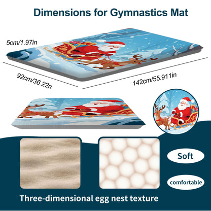 Jivifao Gymnastics Bar with Self-Inflating Mat for Kids, Adjustable Height Gymnastic Horizontal Bars with Mat, Folding Gymnastic Training Monkey Bars, Junior Expandable Training Kip Bar for Home