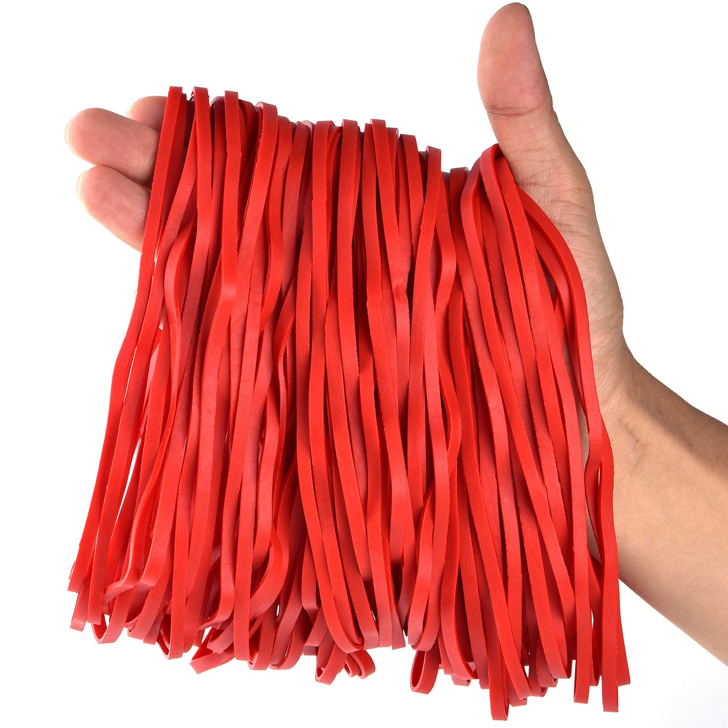 Coopay 180 Pieces Large Rubber Bands Bulk, 8 Inches Heavy Duty Strong Elastic Bands for Office Supply School Home, Securing Trash Can Garbage Cans, File Folders (Red)