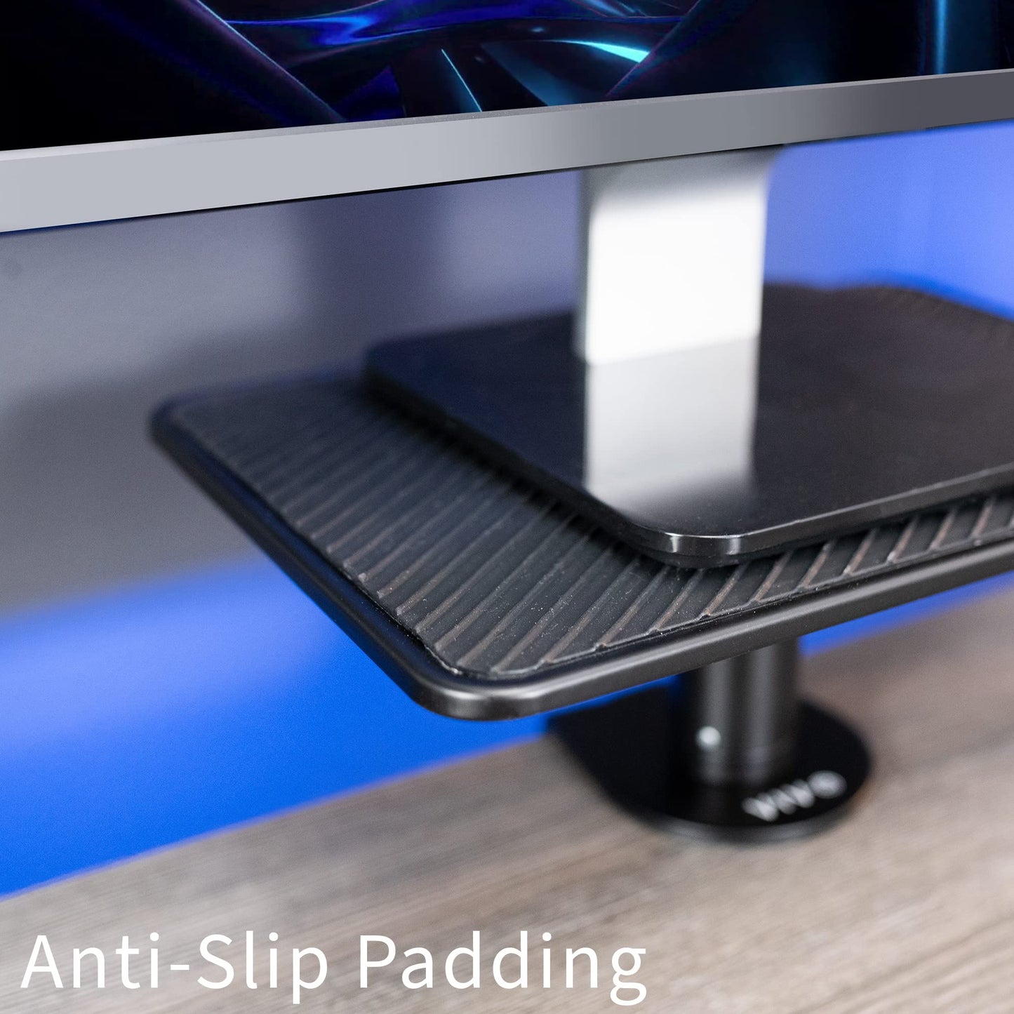 VIVO Clamp-On Universal Height Adjustable Ergonomic Computer Monitor and Laptop Riser, Tabletop Desk Stand, C-Clamp Design, Black, STAND-V000SCB