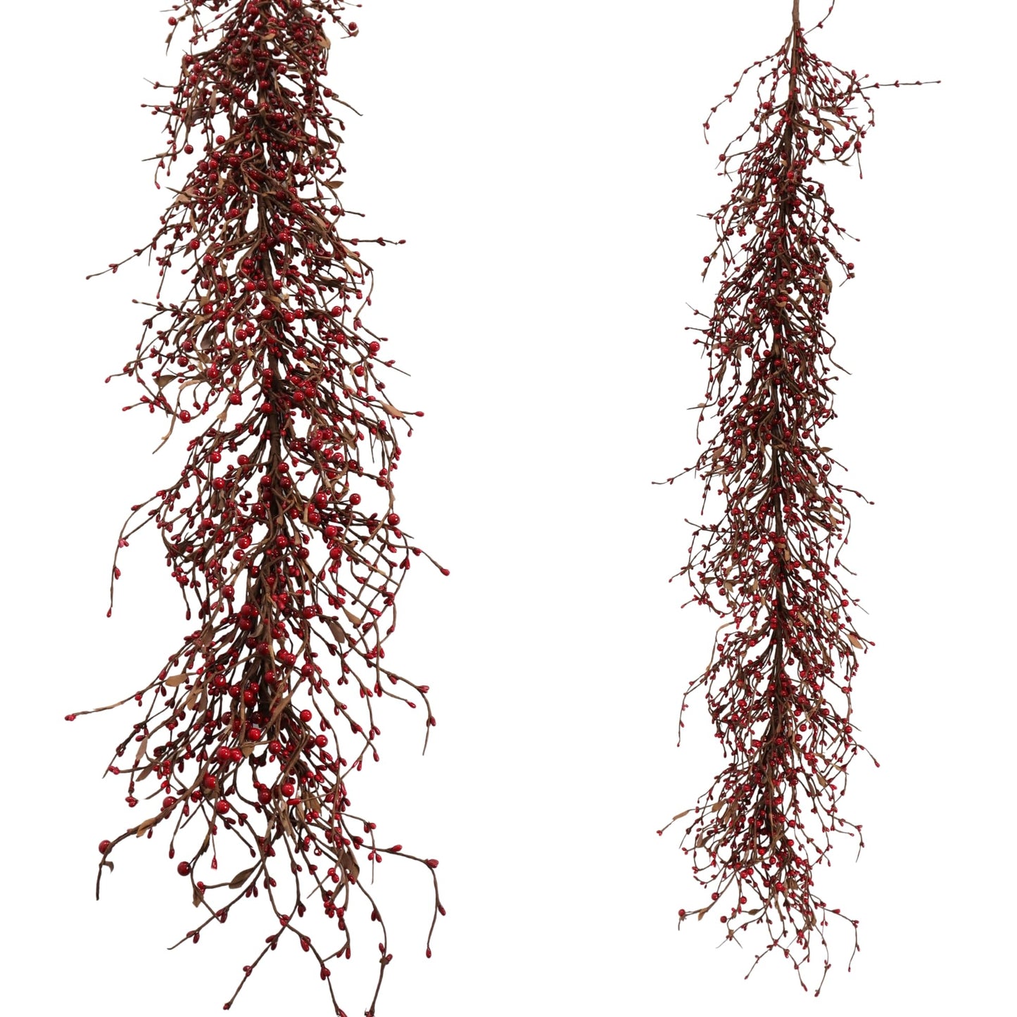 Quixem 60 Inch (5FT) Rustic Red Pip Berry Garland for Fireplace Mantel & Table Runner, Flexible Wired Artificial Vine, Christmas & Americana Farmhouse Décor Everyday Décor