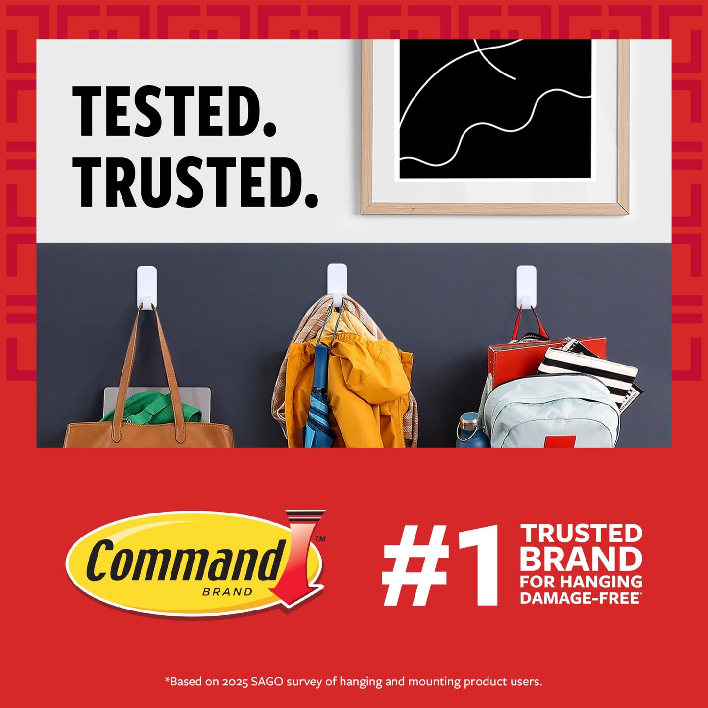Command Medium Clear Wire Toggle Hooks, 6 Wall Hook and 8 Strips, Damage-Free Hanging with Adhesive, Great for Hanging, Organization, and Storage, Holds up to 2 lb