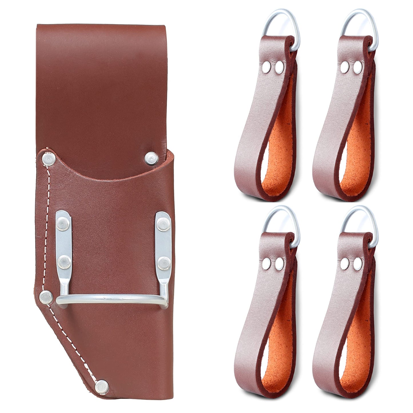 Daisy Leather Tool Belt, PRO-303 Premium Leather Oil Tanned 27 Pockets Heavy Duty Tool Pouch, Leather Tool Belt, Tools Organizer for Electrician, Carpenter, Construction and Framer Tools, X-Large