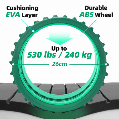 GymCope Back Roller for Back Pain Reliefn & Stretching, Deep Tissue Massage Roller Supports Up to 530 lbs / 240 kg, 5.5''-7.5'' Curved Foam Roller for Home Physical Stretching (Green, Firm)
