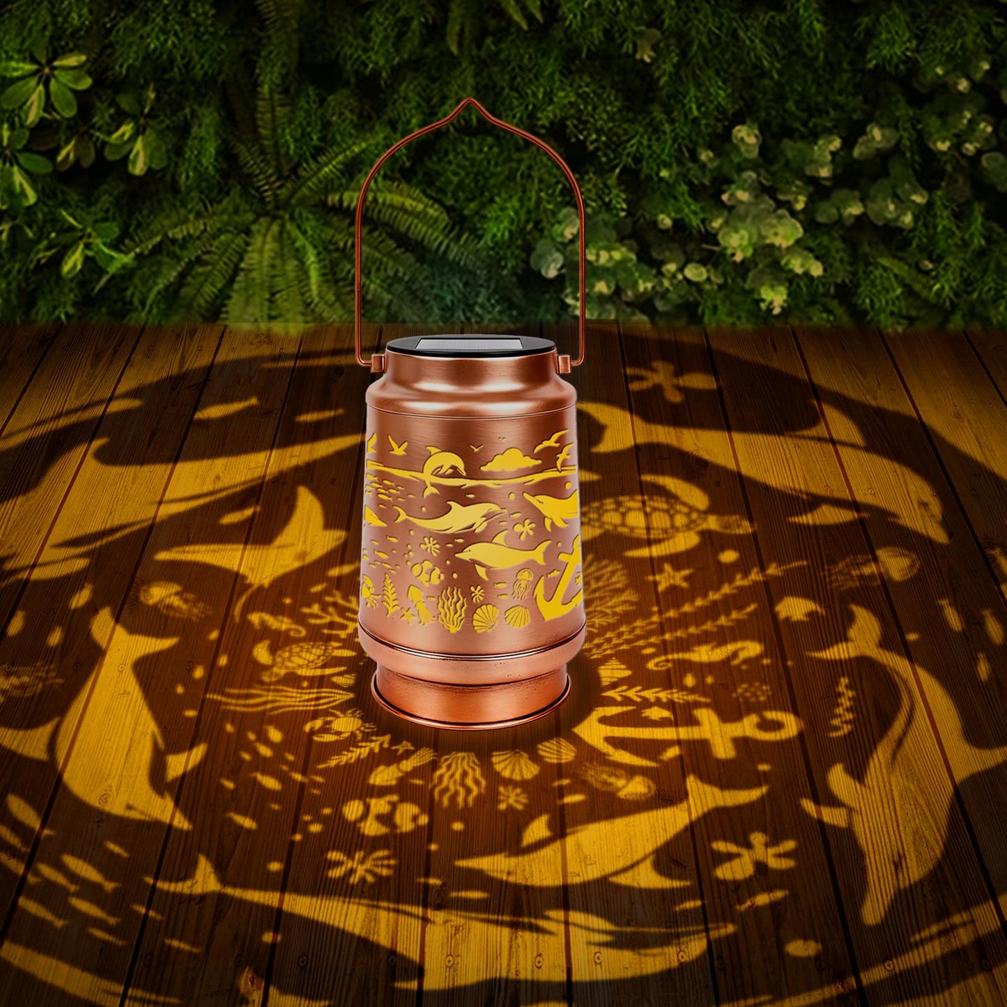 Dolphin Solar Lanterns Outdoor Waterproof - Wxiben Dolphin Garden Decor Gifts for Women Men, Mother's Day Christmas Birthday Housewarming Gifts, Hanging Solar Lights for Yard Tabletop Patio Decor