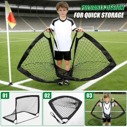 1 Pack 4’ x 3’ Portable Soccer Goals for Backyard, Indoor & Outdoor Pop Up Soccer Goals, Black