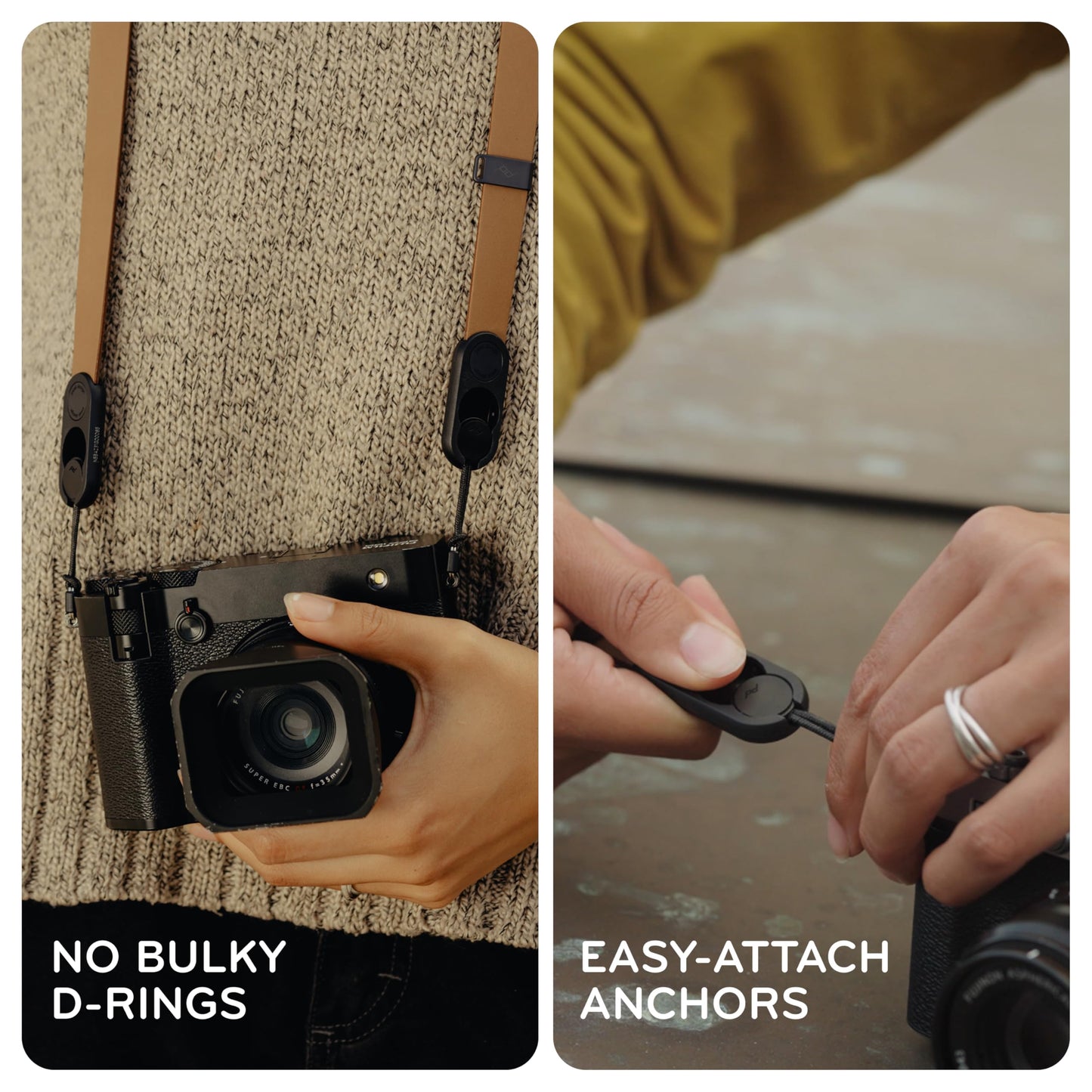 Peak Design Form Cuff Leather Camera Wrist Strap, Tan, Compatible with DSLR, Compact and Point-and-Shoot Cameras, Quick Release & Connection, 100 lb Capacity, Camera Straps for Photographers