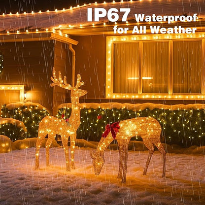 Christmas Lights 400 LED 131 FT, IP67 Waterproof Christmastree Lights with 8 Modes, Remote Control 3 Timers & Memory Function Xmas Decorations for House and Holiday (Warm White)