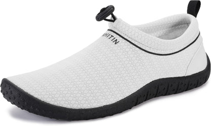WHITIN Women's Water Shoes Aqua Barefoot Swim Beach Minimalist Socks Size 10 Surf Anti Slip Outdoor Activities Boating Gym Lightweight Sneakers Grey 41
