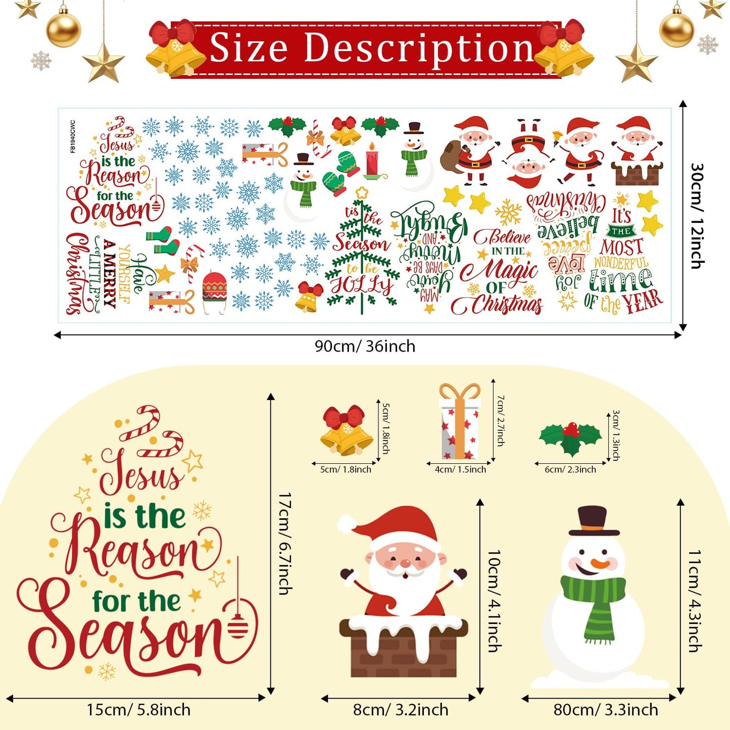TOARTI Religious Merry Christmas Quotes Window Clings Have Yourself A Merry Little Christmas Inspirational Stickers Colorful Xmas Words Decals Winter Holiday Party Supplies Xmas Tree Window Stickers