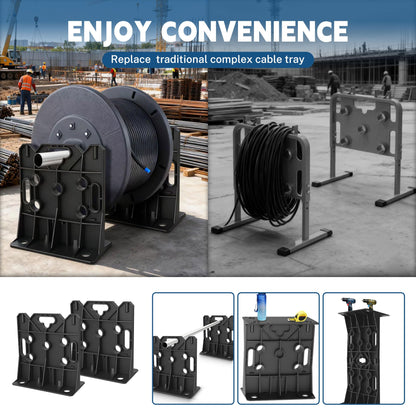 ZNZMAIO Wire Spool Rack, Multi Purpose Wire Dispenser for industrial Use, 330lbs Capacity Heavy-Duty Dispenser Holder 34'' Diameter 1-Pair Set(Black) (black)