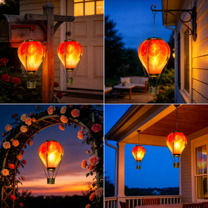 Hot Air Balloon Solar Lantern Outdoor Waterproof, Solar Powered Light for Garden Patio Yard Pathway Porch, Gift for Mom Grandma Women – Pink (1 Pack)